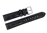 20mm schwarz italienischen Luxus-Lederersatzuhrenarmbänder / Bands für Grosgrain erstklassige Marken