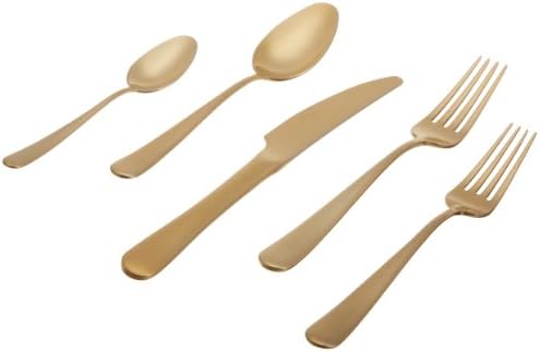 Herdmar Luxor 5-Piece Placesetting, Gold Matte Finish