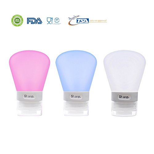 [Christmas Final Sale] Set of 3 Vesgantti Multifunction Silicone Lotion Shampoo Container Travel Bottle - Lifetime Guarantee Series Leak-proof Design for Travel or Daily Use BPA Free and TSA Airline Approved (37ml)