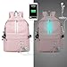 Produktbild Chenpaf Mode Diebstahlsicherung, reflektierend, für Frauen, Rucksack, USB, Ladekabel, Ohrhörer, Loch, Schultüten, Mädchen, Reise, Laptop, Rucksack, Buchtaschen, Schwarz Pink