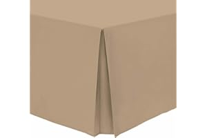 BRITISH HOME BEDDING Mantovana giroletto plissettata, in policotone, per letto super king, visone