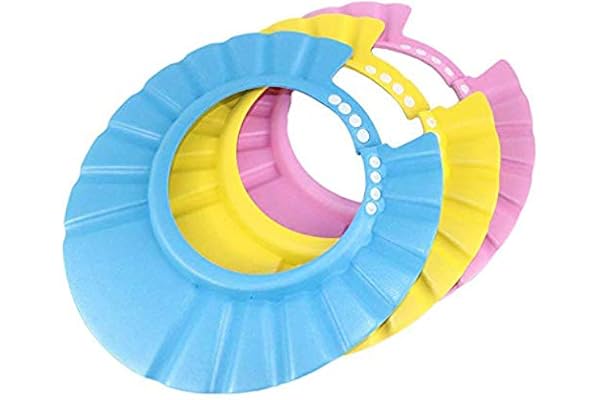 Paquet de 3 shampoing douche bain bébé bonnet de protection doux visière réglable souple douce bonnet pour nourrisson, bébé, enfants