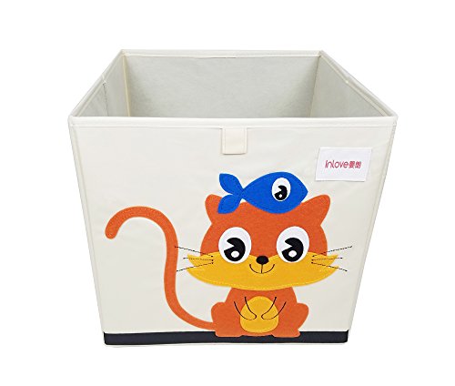 Preisvergleich Produktbild Cartoon Aufbewahrungswürfel Leinwand faltbare Spielzeug Aufbewahrungsbox für Kinder von ELLEMOI (Eichhörnchen)