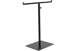 DEARMAMY T-Shaped Display Stand Purse Display Stand Stainless Steel Adjustable Handbag Rack Double Hook Holder Necklace 关键词