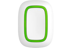 Ajax Button Bouton sans Fil. Blanc. Types d'alarme réglables : Intrusion. Incendie. Assistance médicale. Panique et gaz. Pile CR2032. Dimensions : 47x35x13mm