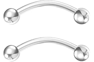 Body CAC 14G/16G/18G Titanium Bent Curved Barbell Banana Bar,Rook Bridge Helix Eyebrow Rings Piercing Jewellery 6mm/8mm/10mm/12mm