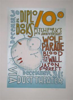 Pitchfork 10th Anniversary Limited Edition Silkscreen Music Print Jay Ryan Original Signed Numbered