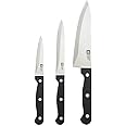 Richardson Sheffield Artisan Essentials 3 Piece Knife Set Super Sharp MOV (Molybdenum Vanadium) Steel with 15 cm Coocks Knife 13 cm Serrated Utillity Knife and 9 cm Paring Knife