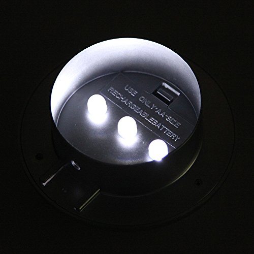 Minidiva Solar Zaun Licht mit 3 LEDs – Garten Solarleuchte für Haus, Zaun, Garten, Garage und Gehweg Beleuchtung 1.2V/1200mAh AA Ni-MH(Weiß) - 6