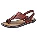 Produktbild Dtuta Sandalen Flip Flops Gummi Hausschuhe Komfortable Ledersandalen Herren Sommer Outdoor Strand Hausschuhe/Bequeme Sandalen Schuhe mit der Orthopadischen Buffelleder Hausschuhe