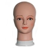 HAIREALM Wig Making Head Bald Mannequin Head Wig Display Hat Display Glasses Display Manikin Head EGT01