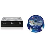 Geschwindigkeit: 6x LG Blu-ray Disc Brenner BH16NS55 16x2x12xBDRW 16x12x16xDVD+RW 16x6xDVD- & Verbatim 43811 25 GB 6 x BD-R SL Datalife Tintenstrahldrucker - 25 Pack Spindel