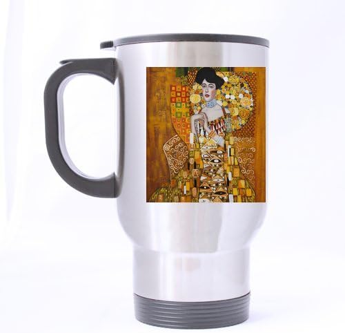 Lovers/Wife/Husband Gifts Presents Gustav Klimt Woman-in-gold Tea/Coffee/Wine Cup Cup 100% Stainless Steel 14-Ounce Travel Mug