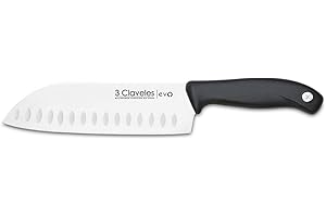 3 CLAVELES CUCHILLO SANTOKU ALVEOLADO Evo PL. 18 cm - 7" E 3C