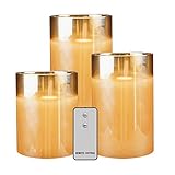 Ein elegantes Glas in Braun und Wachskerze im Inneren. Sie geben ein schönes und gemütliches Gefühl, eine gute Wahl für die Hausdekoration, Partys, Hochzeit und Valentinstag. Warmes weißes LED-Licht ist am besten für Raum.