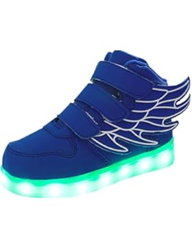 [2016Neue Version] padgene® Kinder Jungen Gilrs LED Licht bis Turnschuhe Schuhe USB Ladekabel Sneakers Laufschuhe