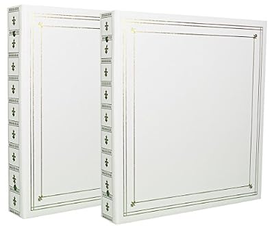 CPC Lot de 2 classeurs photos Marine blanc à pochettes pour 400 photos 10x15 cm
