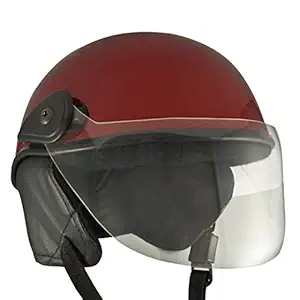 Anokhe Collections Racing Master PC Shell Half Helmet (Glossy Maroon , Extra Large)