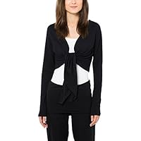 Ultrasport Bolero coprispalle per yoga da donna &ldquo;Shakti&rdquo; - Bolero sportivo a maniche lunghe in jersey elasticizzato - Scrollata di spalle da donna, Nero, M