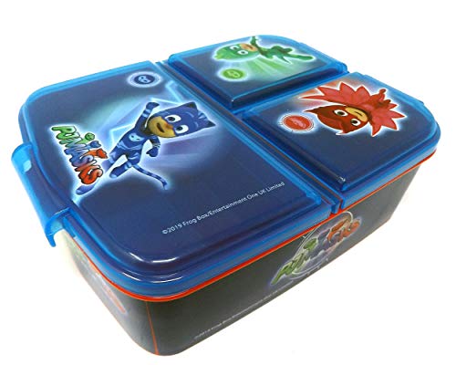 PJ Masks Kinder Brotdose mit 3 Fächern, Kids Lunchbox,Bento Brotbox für Kinder - ideal für Schule, Kindergarten oder Freizeit - 4