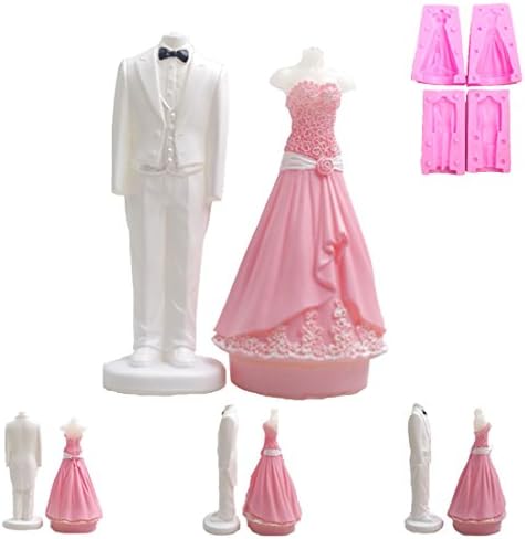 Suzhou Lofter Info Brown Halloween Christmas Silicone Mold 3D Candle Handmade soap Cake Chocolate Sweet fondant Molud For Holiday Patry Birthday (wedding dress)