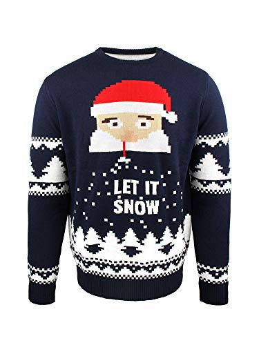 JAP Jersey Navideño Santa Let it Snow - Ajuste Libre de picazón - Unisex - 520XL
