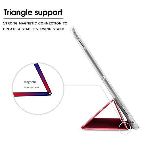 iPad Pro 10,5 Hülle, Infiland Ultra Smart Slim Lightweight Schutzhülle Cover für Apple Neu iPad Pro 10,5″ Display 2017(mit Auto Schlaf / Wach Funktion)(Rot) - 9
