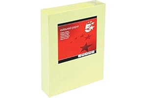 DOHE 5 Star Coloured Copier Paper Multifunctional Ream-Wrapped 80gsm A4 Medium Yellow [500 Sheets]