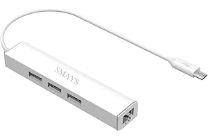 Smays Micro USB Ethernet Adapter for TV Cube Streaming Media Player (3 HUB)