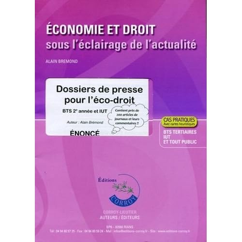 Dossiers de Presse pour l'Économie et Droit. Enonce. Bts Deuxième Annee et Iut (Poch