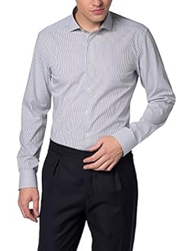 ETERNA Langarm Hemd SLIM FIT Stretch gestreift