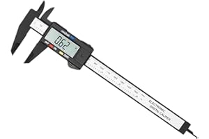 Gasea 150mm/6Inch LCD Pied à Coulisse Électronique en Plastique Vernier Caliper Numérique Pour Mesurer Dia.Intérieur, Dia.Extérieur, Profondeur et Etape Précision: ±0.1mm/0.01Inch