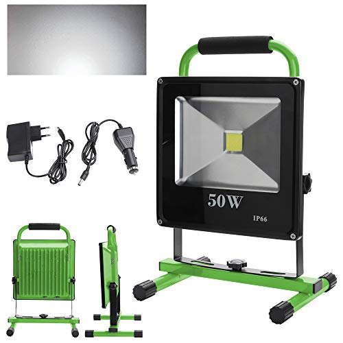 wolketon 50W Blanco frío LED Foco Proyector Recargable