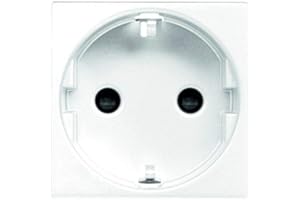 CABLEPELADO Base de enchufe Schuko Niessen Zenit | Base schuko con dispositivo seguridad y embornamiento a tornillo | ‎‎16 A 250V | N2288BL | 45x45 mm | 1 elemento | Acabado Blanco | Niessen Zenit