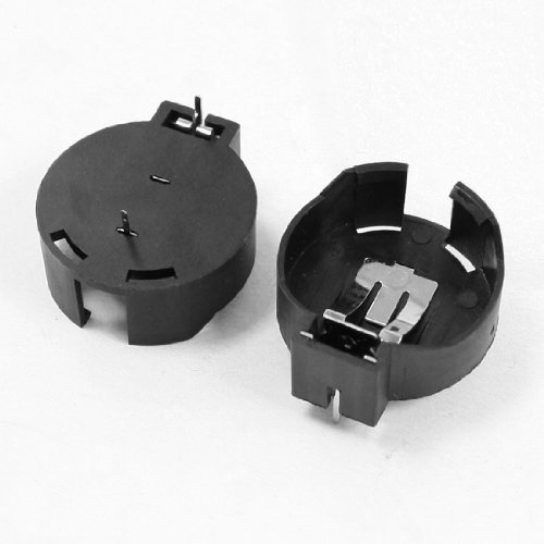 Preisvergleich Produktbild DealMux 2 Stück CR2477 Lithium-Knopfzelle Knopfzelle Halter Sockel Schwarz