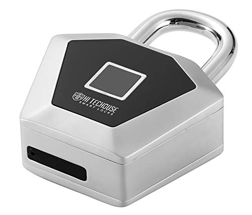 Preisvergleich Produktbild Fingerabdruck Vorhängeschloss, Kontrolle durch App, Bluetooth-Verbindung, Metall, Heavy Duty, wasserdicht, ideal für Haus Tür, Rucksack, Koffer, Bike, Gym, Funktioniert mit Allen Apple Geräten