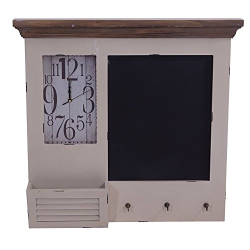Memoboard „Kolding“ Wandorganizer Uhr Tafel Garderobe Landhaus Stil - 2