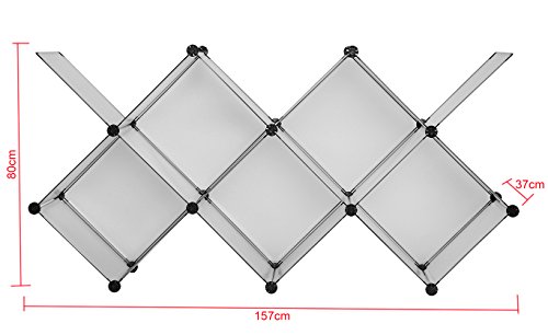 Kronenburg Regalsystem Badregal Steckregal Schrank Regal Kleiderschrank Garderobe – 112 x 112 x 37 cm – Transparent - 8