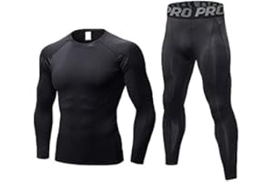 LANBAOSI Mens Thermal Underwear Set Long Sleeve Skins Base Layer Compression Top and Bottoms Long Johns for Cycling, Skiing, Outdoor Sports