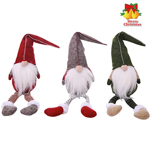 kitchenLS666 Decoración de Navidad Muñeca Elf Juguete Pie Sin Cara Muñeca Colgante Adornos de Decoración Adornos (Faceless Doll Leg 1)