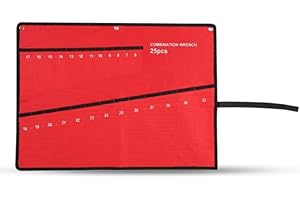 KAIRUIERD Multi Pocket Roll Up Tools Storage Bag Wrench Roll Tool Bags Spanner Plier Holder Canvas Organizer (25 Pockets)
