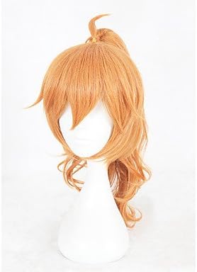 WIGSSALE Synthetic Wig Curly With Ponytail Braided Wig Blonde Men's Capless Cosplay Wig Medium Synthetic Hair