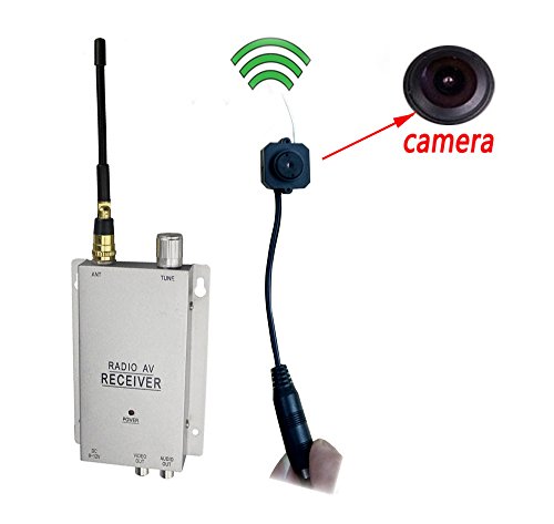 Preisvergleich Produktbild Podofo® Wireless Überwachungskamera mit Empfänger Spy Pinhole Micro Cam Vollständige Überwachungsanlage CCTV-Kamera