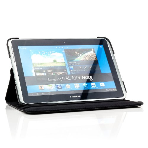 Saxonia Samsung Galaxy Note 10.1 (GT-N8000) Hülle Case Tablet Tasche Schutzhülle (360°) Cover Premium Qualität Schwarz - 2