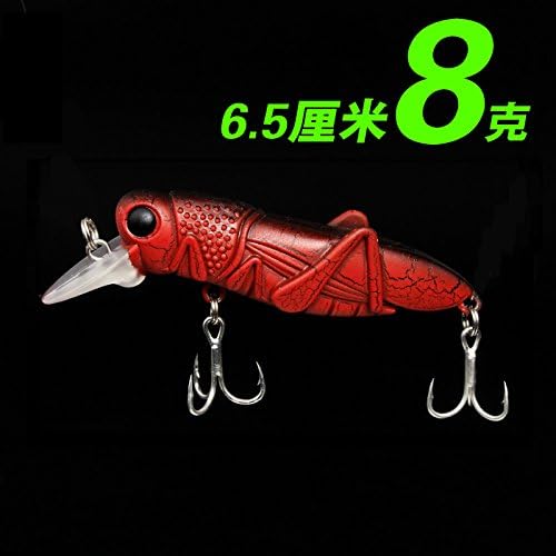 LLZJPYG Lu Ya bait omnipotent Mino insects Grasshoppers Lure fishing carp Grass carp fish silver carp fish home 8 g freshwater, 6.5 cm 8 grams locust color