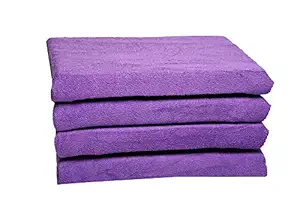 SOFTSWISS Microfiber Cloth - 4 pcs - 60x40 cms - 340 GSM Purple - Thick Lint & Streak-Free Multipurpose Cloths - Automotive Microfibre Towels for Car, Bike Cleaning, Washing, Polishing & Detailing