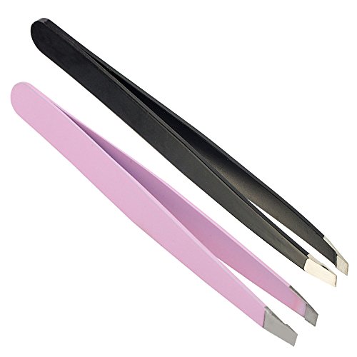 SHINEstyle 2-teilig Pinzette Augenbrauenpinzette aus Edelstahl Augenbrauen Zupfen