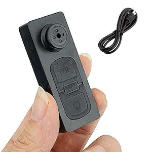 ISH Wired HD Audio and Video Recorder 720p Hidden Mini Secret Cam in Button Shape DVR Small Portable Updated Mini Spy Button Cameras with SD Card Slot Up to 32GB Support, Black