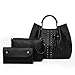 Produktbild DUNDUNGUOJI Handtaschen Damen Umhängetasche Tragbare Damentasche Set Aus Drei Quasten Muttertasche 32 * 14 * 29cm/Schwarz