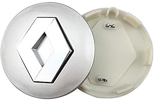 HEYCE 4Pcs Cache Moyeu Capuchons De Centre Enjoliveurs De Roue Voiture Cache Moyeux Jante 57mm pour Koleos Duster Megane,Silver